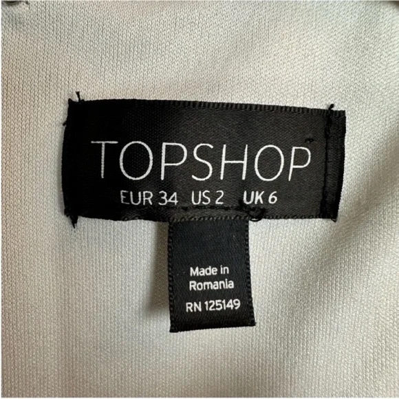 Topshop Nordstrom white & silver floral sleeveless cutout fitted dress 2 EUC - Picture 6 of 7